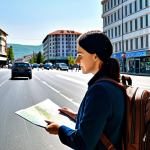 **

"A professional female tourist consulting a map in Pristina, Kosovo, fully clothed in modest travel attire, with busy traffic and modern buildings in the background, appropriate content, safe for work, perfect anatomy, natural proportions, daylight, professional photography."

**