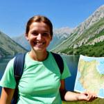**

"A professional travel blogger, fully clothed in modest hiking attire, stands near the Plav Lake in Montenegro, mountains in the background, holding a map and smiling, appropriate content, safe for work, perfect anatomy, correct proportions, natural pose, well-formed hands, proper finger count, natural body proportions, professional photography, high quality, family-friendly, daytime shot."

**