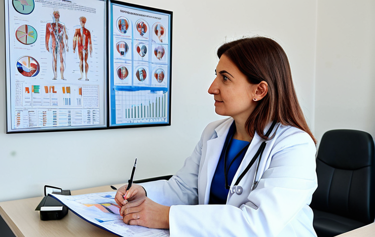 Doctor's Office Consultation**
"A friendly female doctor in a professional white coat, fully clothed and wearing modest attire, consults with a patient in a clean, modern doctor's office in Pristina, Kosovo. The office features medical charts and equipment. Safe for work, appropriate content, professional, perfect anatomy, correct proportions, natural pose, well-formed hands, proper finger count, natural body proportions, high quality."
**
